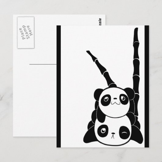 Briefkaart Panda Pile (Voorkant / Achterkant)