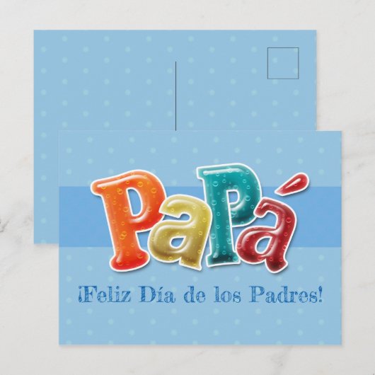 Briefkaart - Papá ¡Feliz Día de los Padres! (Voorkant / Achterkant)