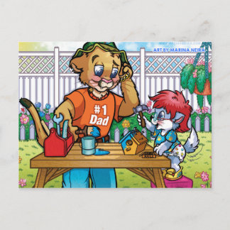 Briefkaart Papa helpen