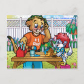 Briefkaart Papa helpen (Voorkant)