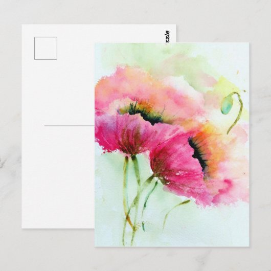 Briefkaart - papavers (Voorkant / Achterkant)