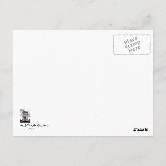 Briefkaart Parijs Arc de Triomphe (Achterkant)