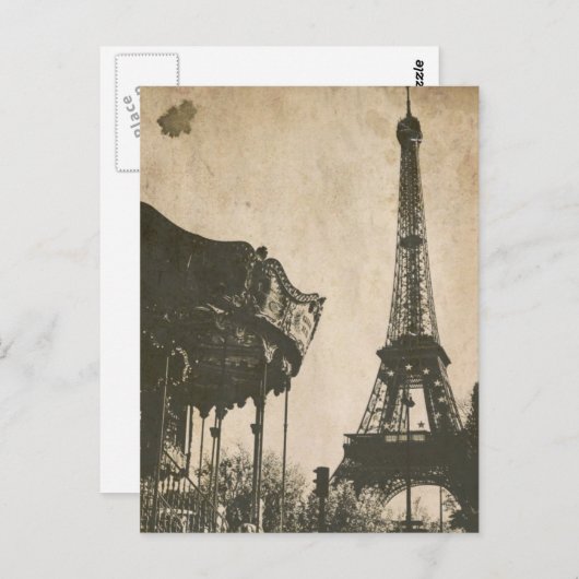 Briefkaart Parijs, Eiffeltoren (Voorkant / Achterkant)