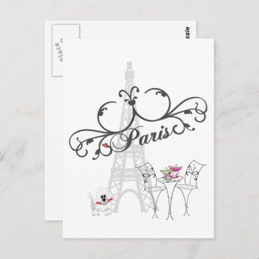 Briefkaart Paris Cafe (Voorkant / Achterkant)