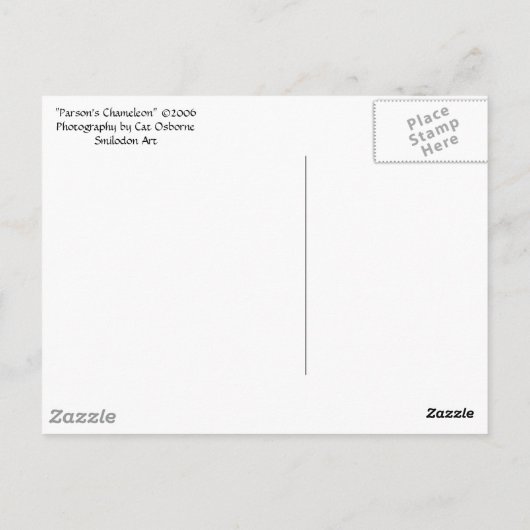 briefkaart "Parson's Chameleon" (Achterkant)