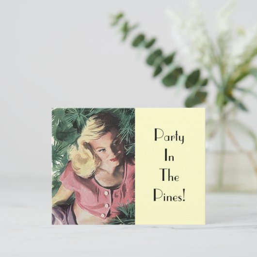 Briefkaart Partij in de Pijnse Retro  vrouw (Staand voorkant)