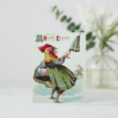  Briefkaart Pasen kippen (Staand voorkant)