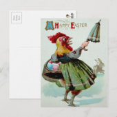  Briefkaart Pasen kippen (Voorkant / Achterkant)