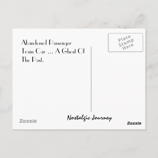 Briefkaart ~ Passagierstrein ~ Ghost van het verle (Achterkant)