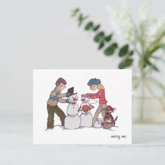 BRIEFKAART Passen getrouwd "Merry Me" (Staand voorkant)