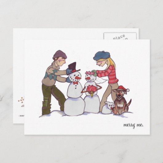 BRIEFKAART Passen getrouwd "Merry Me" (Voorkant / Achterkant)