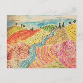 Briefkaart patchwork-landschap