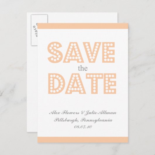 {briefkaart} Peach Inspired De datum opslaan Aankondigingskaart (Voorkant / Achterkant)