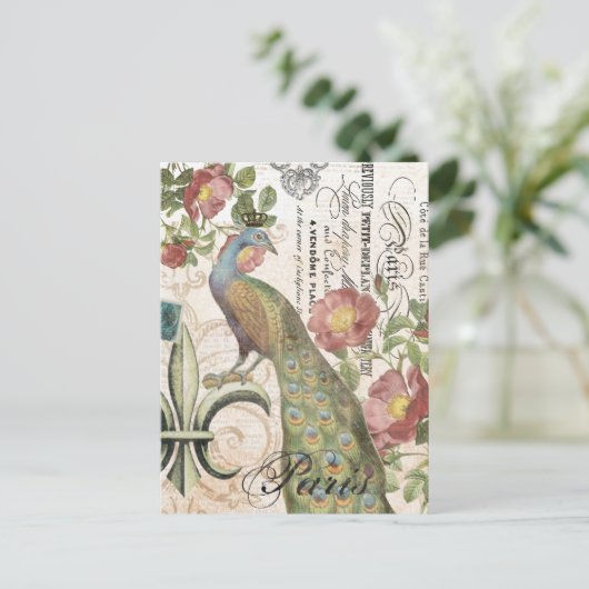  briefkaart Peacock (Staand voorkant)