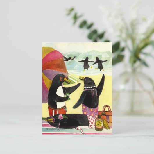 Briefkaart Penguin Beach (Staand voorkant)