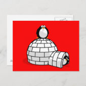Briefkaart Penguin en Igloo (Voorkant / Achterkant)