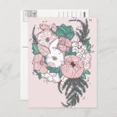 Briefkaart Peony Bunny (Voorkant / Achterkant)