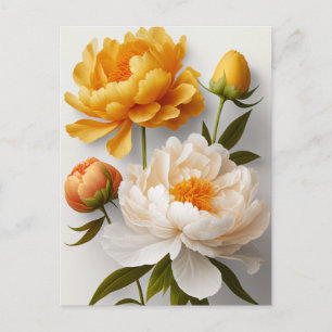 Briefkaart Peony Flowers