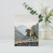 Briefkaart, Peruaanse Paso, op een bergspoor Briefkaart (Staand voorkant)