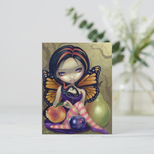 briefkaart "Perzik, pruimen, peul" (Staand voorkant)