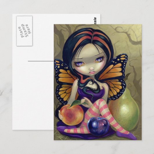 briefkaart "Perzik, pruimen, peul" (Voorkant / Achterkant)