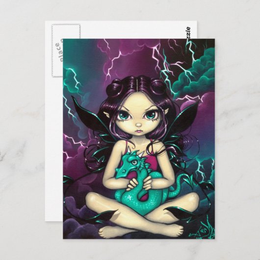 briefkaart "Pet Storm Dragon" (Voorkant / Achterkant)