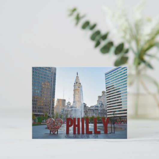 Briefkaart Philadelphia (Staand voorkant)
