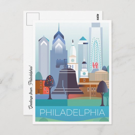 Briefkaart Philadelphia (Voorkant / Achterkant)
