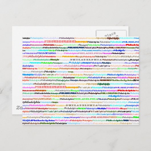 Briefkaart Philadelphia Text Design II (Voorkant / Achterkant)