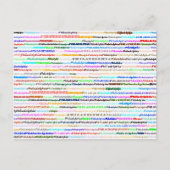 Briefkaart Philadelphia Text Design II (Voorkant)