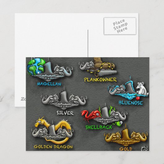 briefkaart "Phins" (Voorkant / Achterkant)