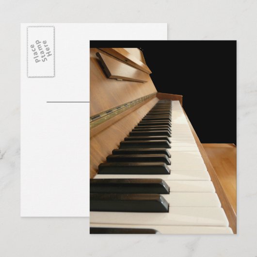 Briefkaart Piano-toetsenbord (Voorkant / Achterkant)