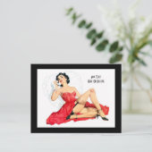 Briefkaart Pin Up Girls Art  Retro 56 (Staand voorkant)