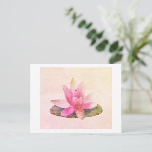 BRIEFKAART : PINK LOTUS (Staand voorkant)