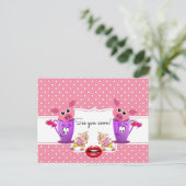 Briefkaart Pink Pigs Polk a dot Tot binnenkort! (Staand voorkant)