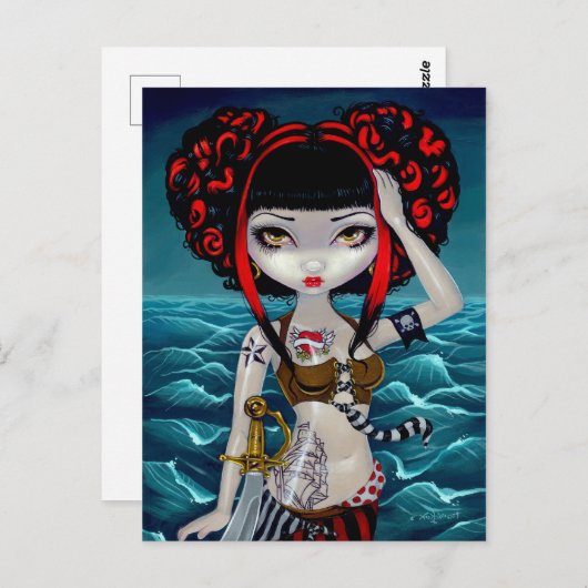 briefkaart " piratenpoly" (Voorkant / Achterkant)