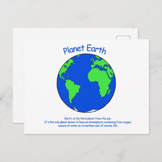 Briefkaart Planet Earth (Voorkant / Achterkant)