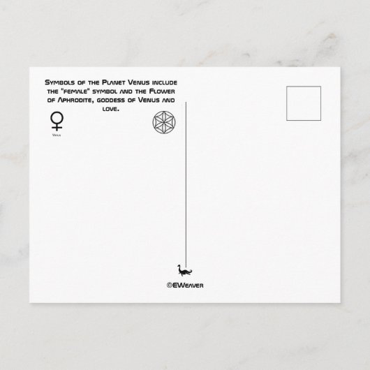 Briefkaart Planet Venus (Achterkant)