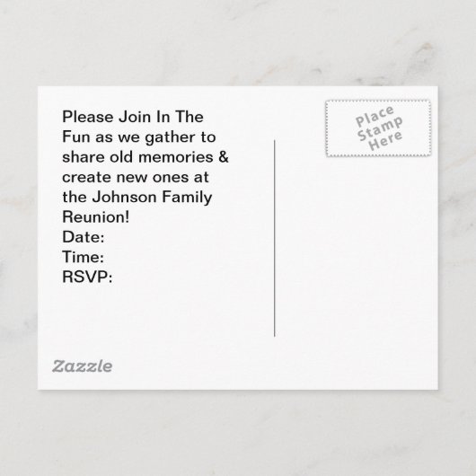 Briefkaart  plattelandstuinfamilie, renusie-pc (Achterkant)