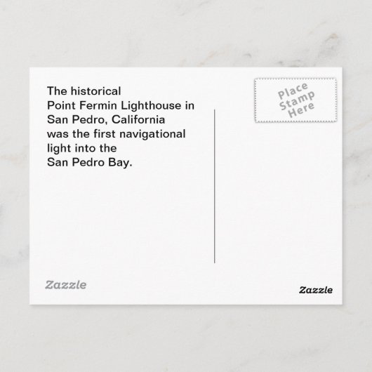 Briefkaart Point Fermin Lighthouse San Pedro CA Pa (Achterkant)