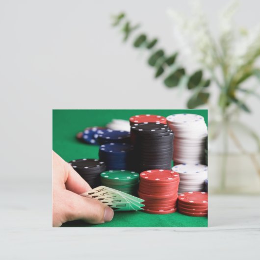 Briefkaart Poker (Staand voorkant)