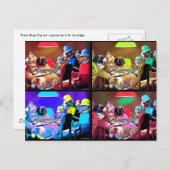 Briefkaart: Poker Dogs Pop Art Briefkaart (Voorkant / Achterkant)