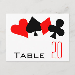 Briefkaart Poker Table Number