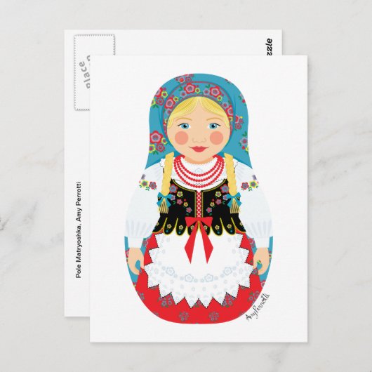 Briefkaart Pole Matryoshka (Voorkant / Achterkant)
