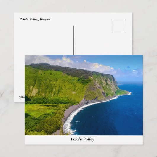Briefkaart Pololu Valley (Voorkant / Achterkant)