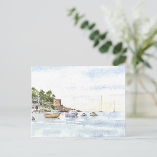 briefkaart "Polruan Castle" (Staand voorkant)