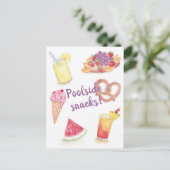 Briefkaart poolside Snacks (Staand voorkant)