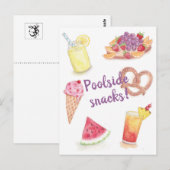 Briefkaart poolside Snacks (Voorkant / Achterkant)