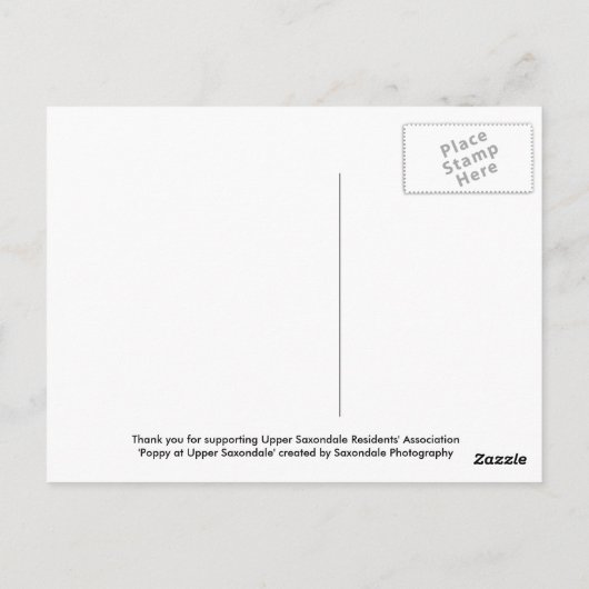 briefkaart "Poppy" (Achterkant)