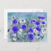 briefkaart "Poppy Blue" (Voorkant / Achterkant)